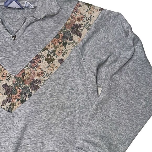 vintage justin allen carpet tapestry collared pull over sweater sz M 1/4 zip 80s - Picture 6 of 9